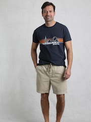 Weird Fish Cream Weston Relaxed Canvas 100% Cotton Shorts - Image 1 of 6