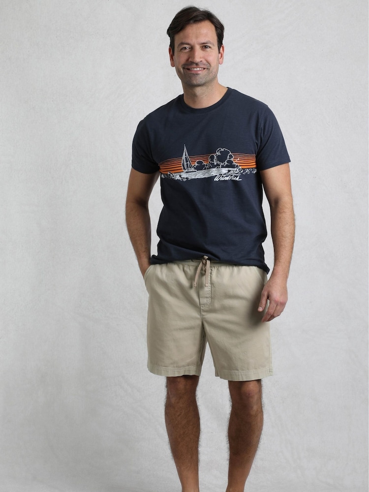 Weird Fish Cream Weston Relaxed Canvas 100% Cotton Shorts - Image 1 of 6