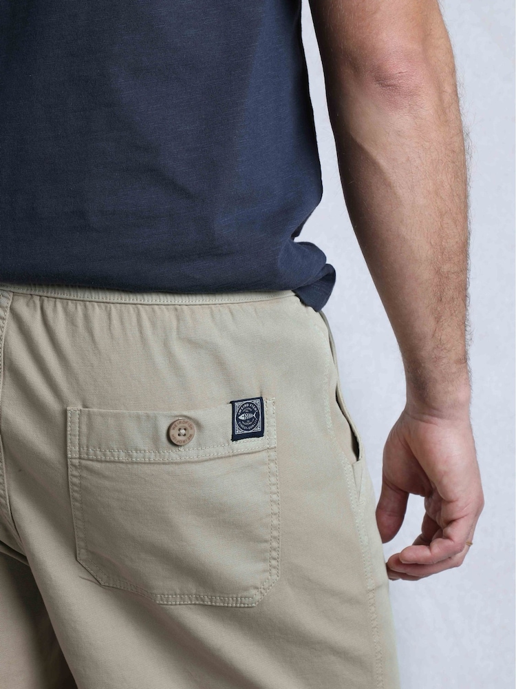 Weird Fish Cream Weston Relaxed Canvas 100% Cotton Shorts - Image 4 of 6