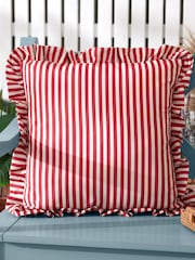 Wylder Candy Red Millie Ruffle Outdoor Polyester Cushion - Image 1 of 5