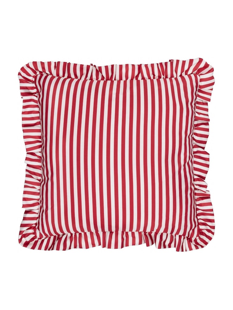 Wylder Candy Red Millie Ruffle Outdoor Polyester Cushion - Image 2 of 5