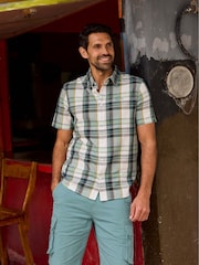 Weird Fish Blue Rigney Cargo Shorts - Image 1 of 8