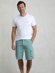 Weird Fish Blue Rigney Cargo Shorts - Image 3 of 8