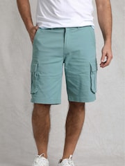 Weird Fish Blue Rigney Cargo Shorts - Image 4 of 8