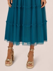 Adrianna by Adrianna Papell Green Knit And Mesh Halter Dress - Image 5 of 8