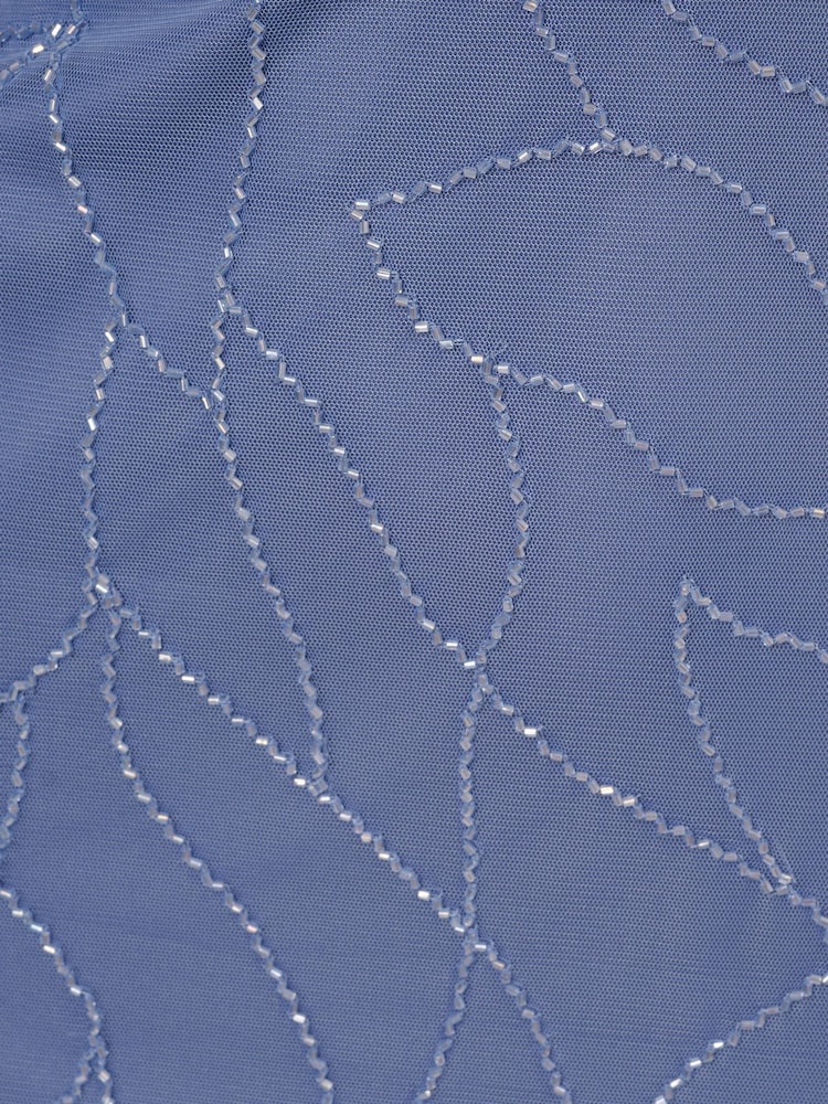 Adrianna Papell Blue Beaded Blouson Long Dress - Image 6 of 6 Adrianna Papell Blue Beaded Blouson Long Dress - Image 6 of 6