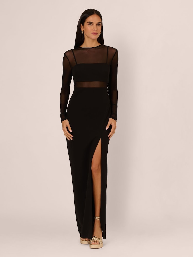 Adrianna Papell Women's Knit Crepe Tuxedo A-line Dress Adrianna Papell Knit  Crepe Tie Front Fit And Flare Dress Adrianna Papell Dress
