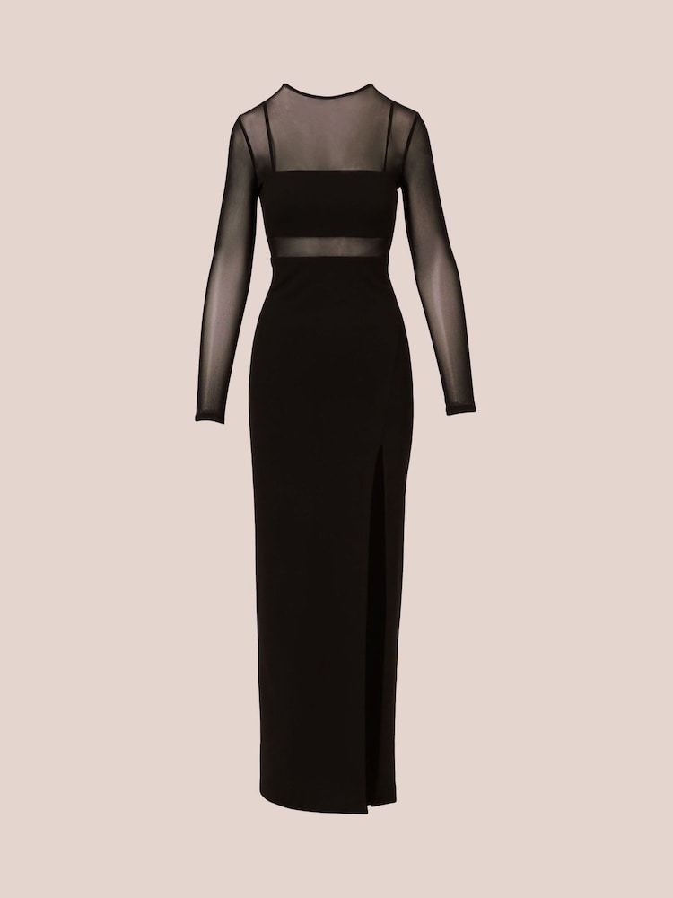 navy dress knee length Ariel Knee-Length Sheath Dress Short Sleeve Midi main image 0