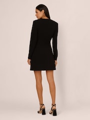 Adrianna by Adrianna Papell Knit Crepe Blazer Black Dress - Image 2 of 8