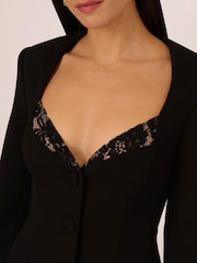 Adrianna by Adrianna Papell Knit Crepe Blazer Black Dress - Image 3 of 8