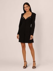 Adrianna by Adrianna Papell Knit Crepe Blazer Black Dress - Image 4 of 8
