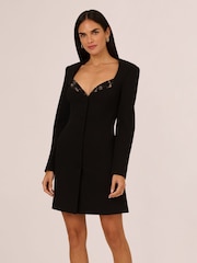 Adrianna by Adrianna Papell Knit Crepe Blazer Black Dress - Image 5 of 8