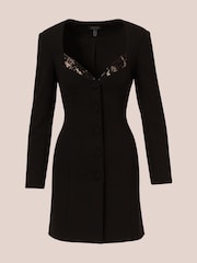 Adrianna by Adrianna Papell Knit Crepe Blazer Black Dress - Image 7 of 8