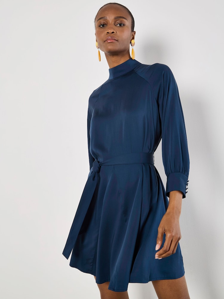 Apricot Blue Raglan Godet Swing Dress - Image 1 of 4