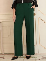 Love & Roses Forest Green Wide Leg Trousers - Image 1 of 4