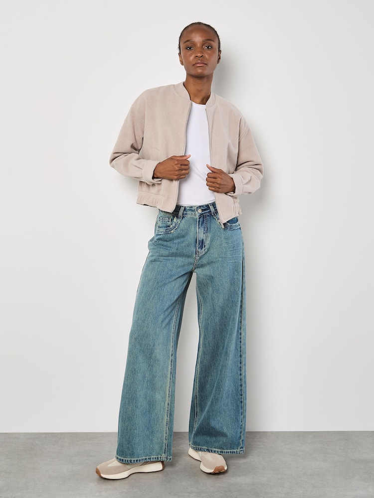 Apricot Natural Tailored Bomber Jacket - Image 2 of 5