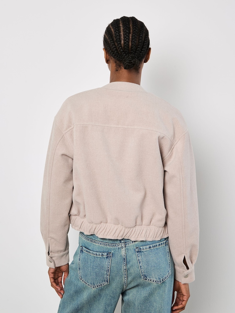Apricot Natural Tailored Bomber Jacket - Image 5 of 5
