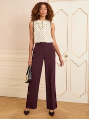 Love & Roses Berry Wide Leg Trousers - Image 3 of 4
