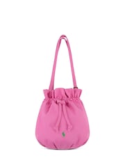 Polo Ralph Lauren Pink 100% Cotton Logo Shoulder Bag - Image 1 of 5