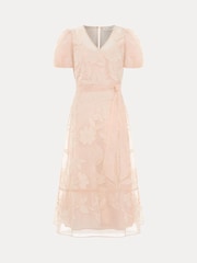 Phase Eight Pink Chrissie Embroidered Floral Print Wrap Dress - Image 7 of 7