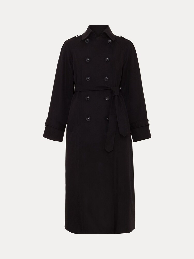 Phase Eight Black Avalie Petite Collar Detail Trench Coat - Image 7 of 7 Phase Eight Black Avalie Petite Collar Detail Trench Coat - Image 7 of 7