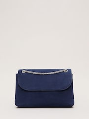 Phase Eight Blue Suede Clutch Bag - Image 1 of 7