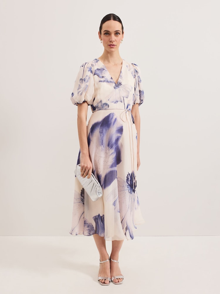 Phase Eight Cream Floral Lizzie Floral Midi Dress - Image 1 of 7