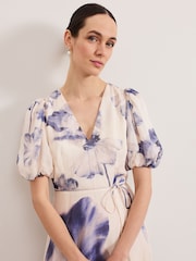 Phase Eight Cream Floral Lizzie Floral Midi Dress - Image 4 of 7