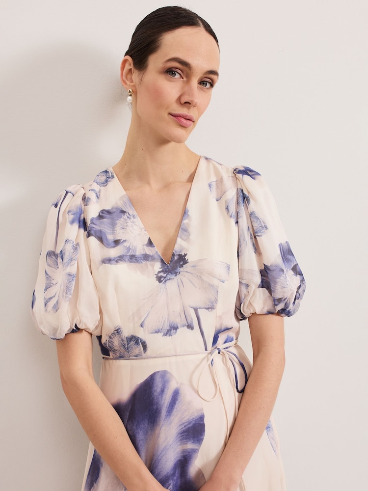 Phase Eight Cream Floral Lizzie Floral Midi Dress - Image 4 of 7