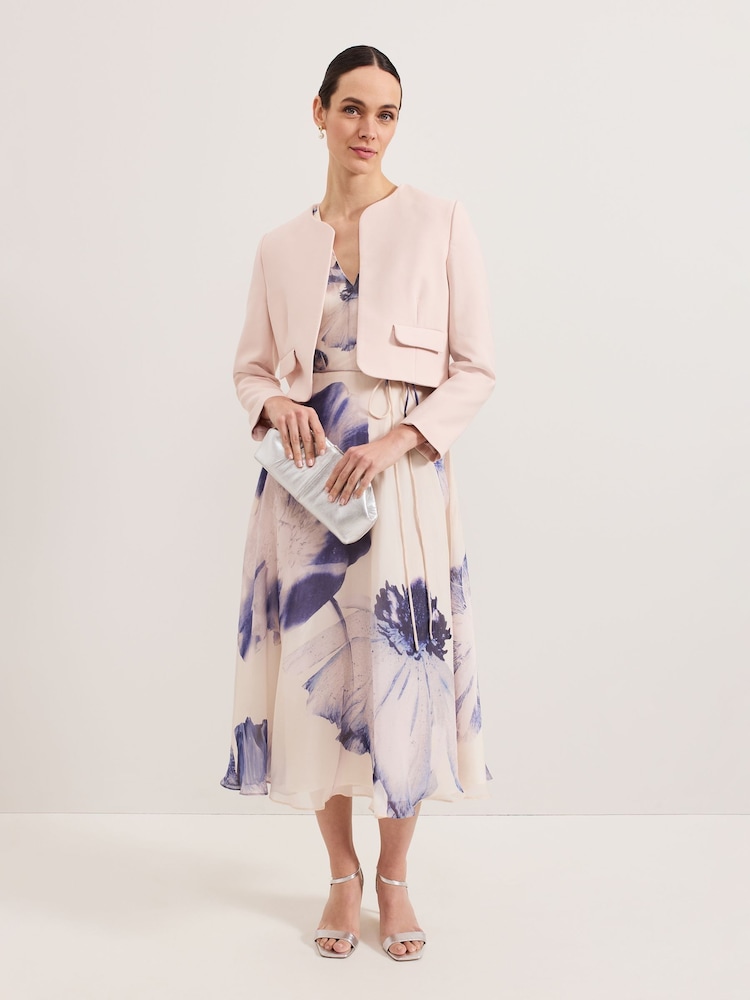 Phase Eight Cream Floral Lizzie Floral Midi Dress - Image 7 of 7