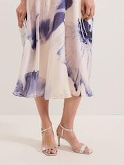 Phase Eight Silver Metallic Heeled Strappy Sandals - Image 2 of 7