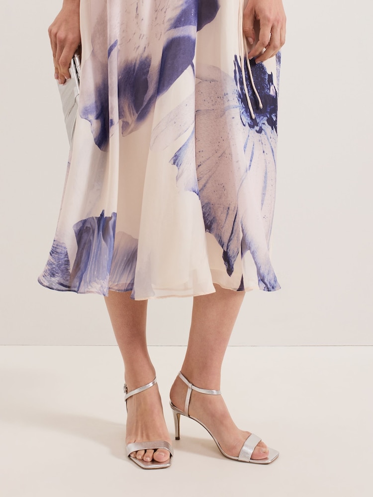 Phase Eight Silver Metallic Heeled Strappy Sandals - Image 2 of 7