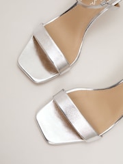 Phase Eight Silver Metallic Heeled Strappy Sandals - Image 6 of 7