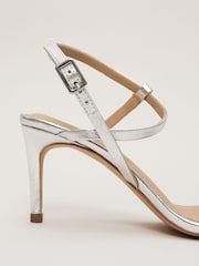 Phase Eight Silver Metallic Heeled Strappy Sandals - Image 7 of 7