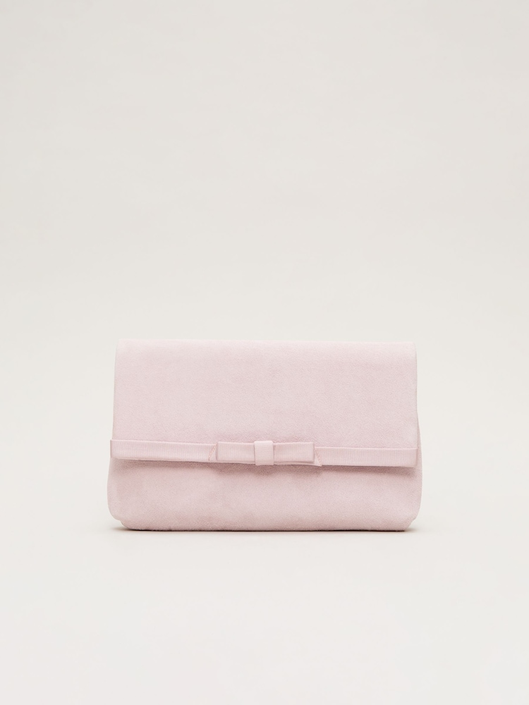 Phase Eight Pink Grosgrain Bow Clutch Bag - Image 1 of 7