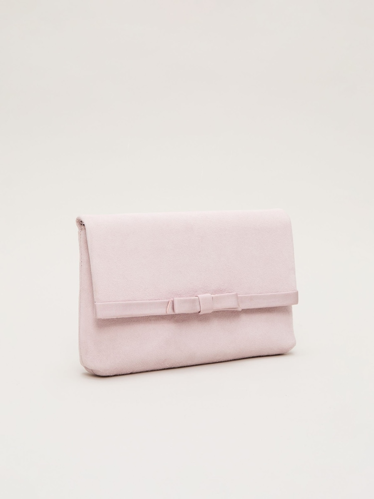 Phase Eight Pink Grosgrain Bow Clutch Bag - Image 2 of 7