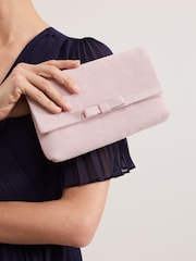 Phase Eight Pink Grosgrain Bow Clutch Bag - Image 6 of 7