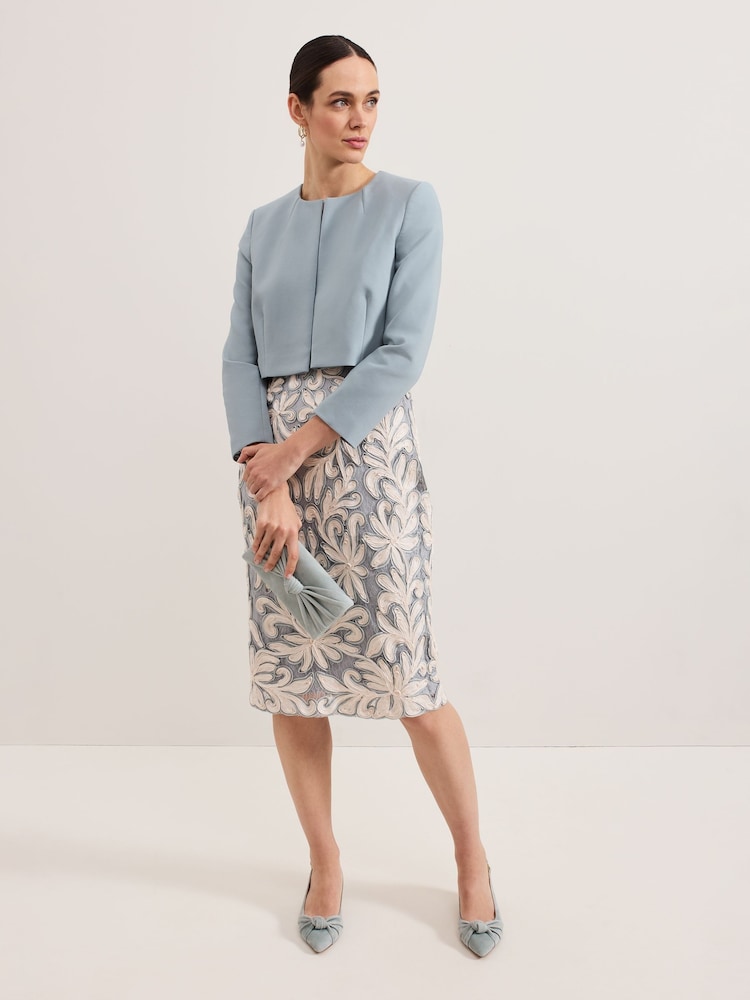 Buy Phase Eight Blue Phoebe Cropped Jacket from Next Oman