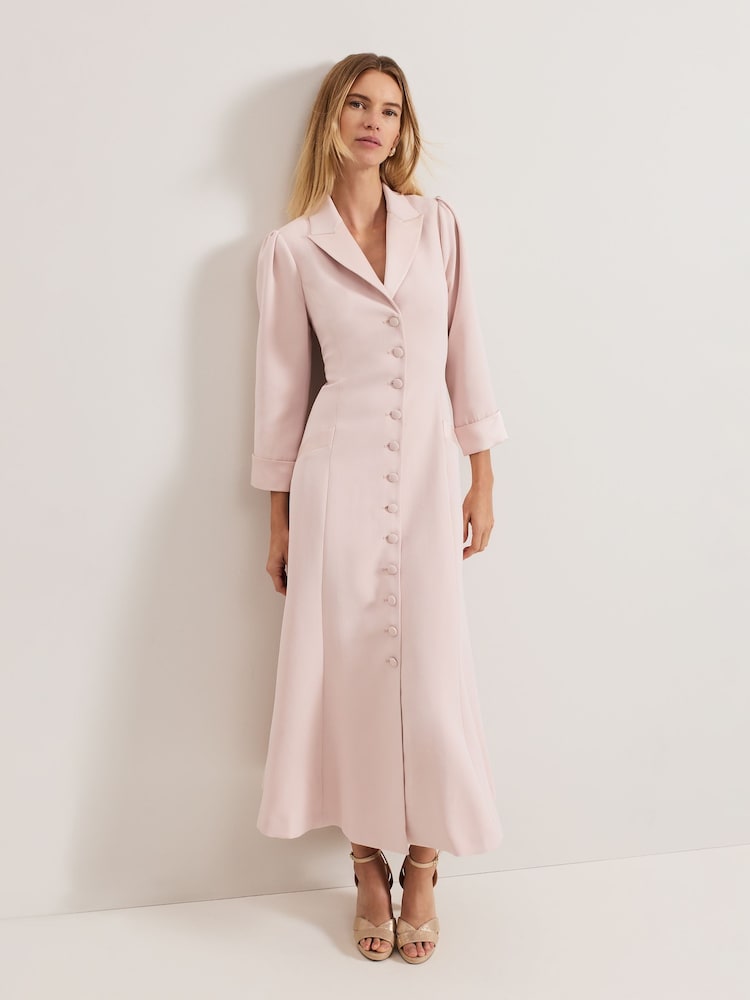 Phase Eight Pink Paloma Tux Midi Dress - Image 1 of 7