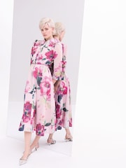 Phase Eight Pink Anabella Floral Long Sleeved Shirt Dress - Image 2 of 8