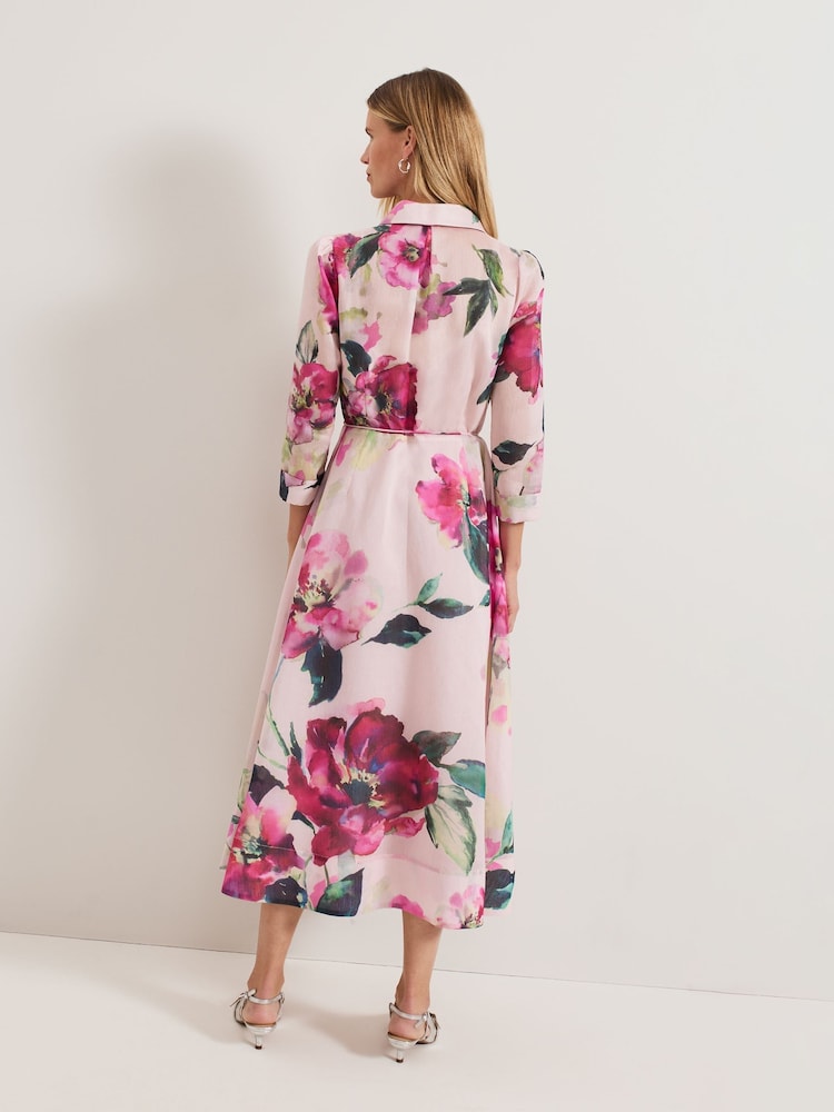 Buy Phase Eight Pink Anabella Floral Long Sleeved Shirt Dress from Next  Lebanon