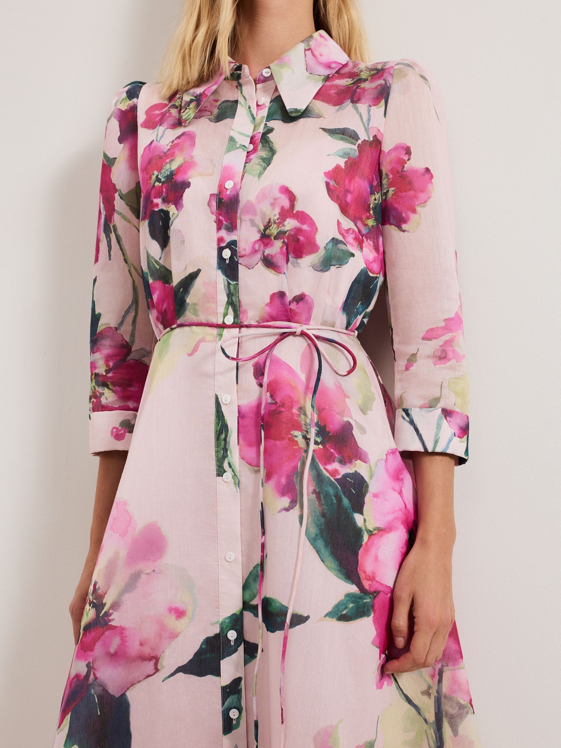 Buy Phase Eight Pink Anabella Floral Long Sleeved Shirt