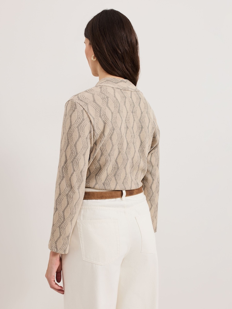 Phase Eight Natural Rena V-Neck Textured Top - Image 2 of 7