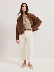Phase Eight Natural Rena V-Neck Textured Top - Image 6 of 7