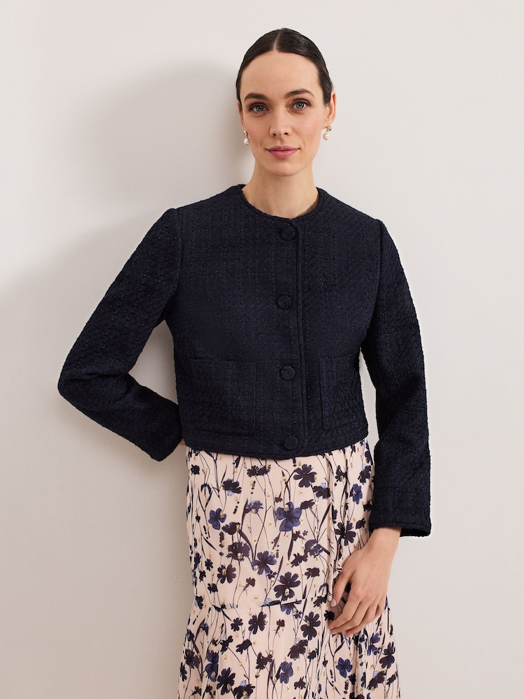 Phase Eight Blue Ripley Boucle Jacket - Image 1 of 6