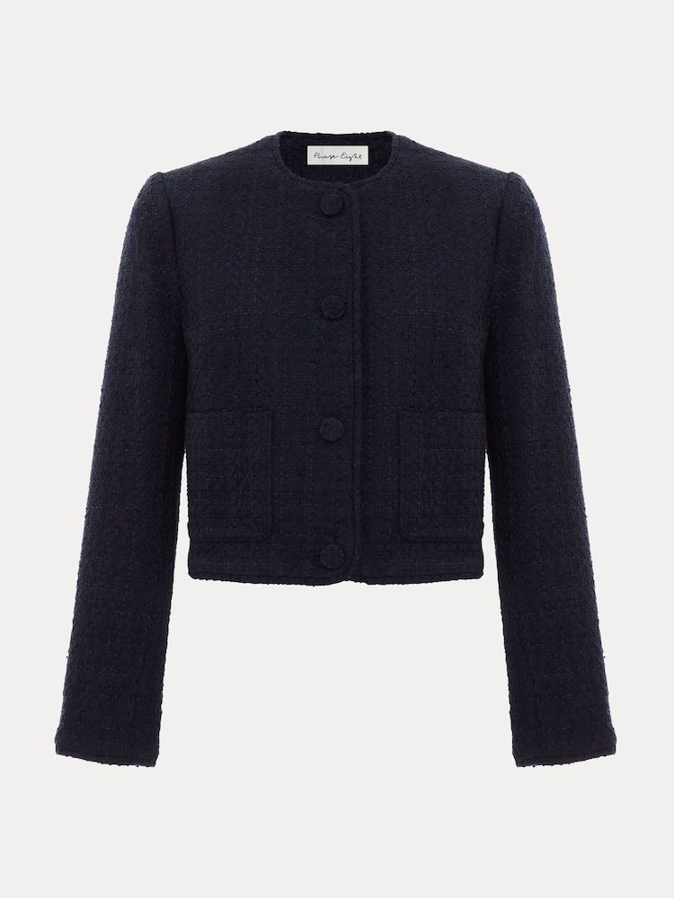 Phase Eight Blue Ripley Boucle Jacket - Image 6 of 6 Phase Eight Blue Ripley Boucle Jacket - Image 6 of 6