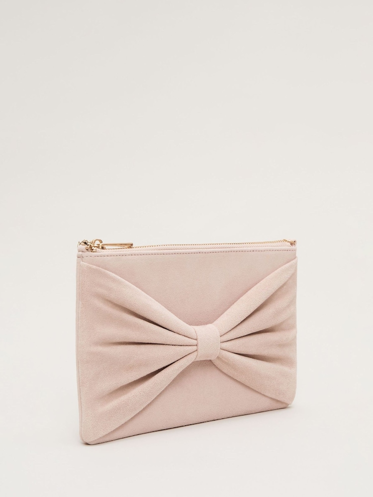Phase Eight Nude Oversized Bow Clutch Bag - Image 2 of 6