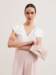 Phase Eight Nude Oversized Bow Clutch Bag - Image 5 of 6