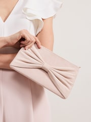 Phase Eight Nude Oversized Bow Clutch Bag - Image 6 of 6