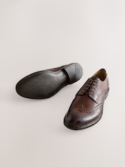 Dark Brown Heritage Brogue Shoes - Image 3 of 5